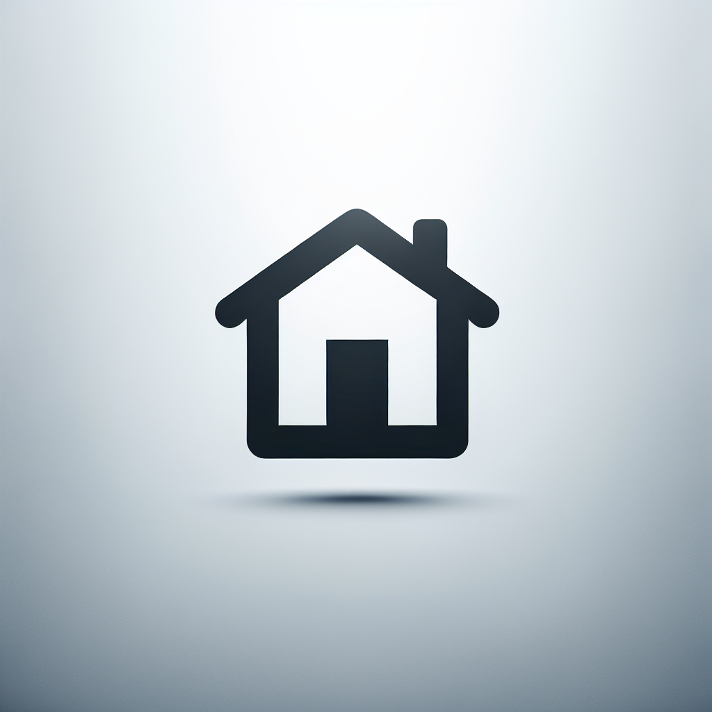 Erstelle mir ein Symbol mit einem Haus ohne Schrift in Schwarz Weiß